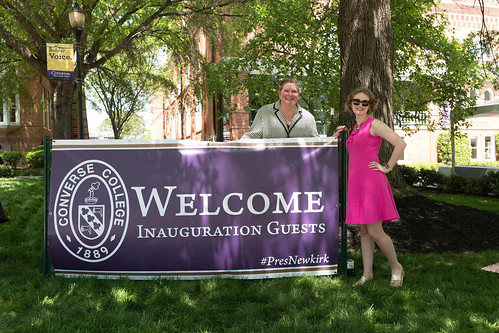 Alumna Margaret Gordon '89 joins student Meredith Boyce '19, for the inauguration ceremony.
