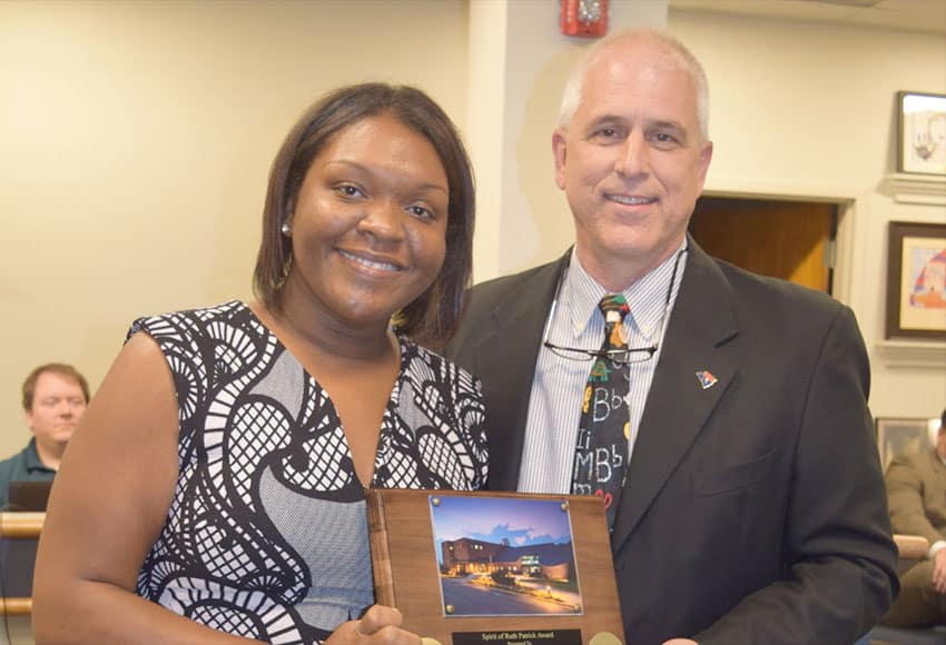 Kishni Neville is awarded Spirit of Ruth Patrick award