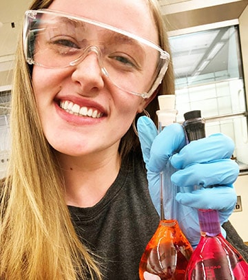 Ashley Thompson in the lab