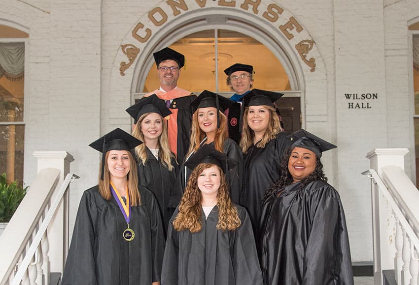 2018 healthcare administration graduates and faculty