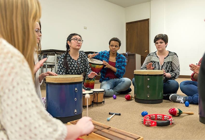 Music therapy students in class