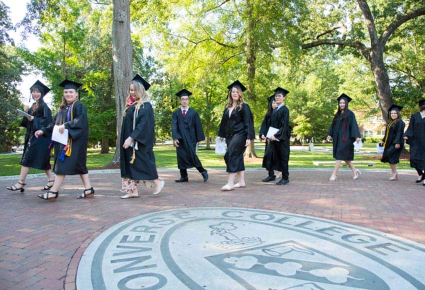 The Class of 2019 process across Johnson Plaza