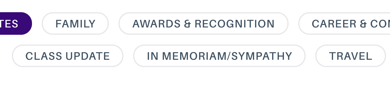 view of the class notes category selectors
