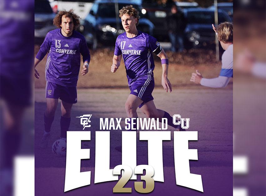 Converse student Max Seiwald plays soccer