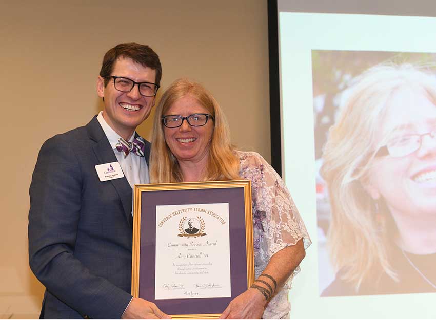 Amy Cantrell and President Boone Hopkins