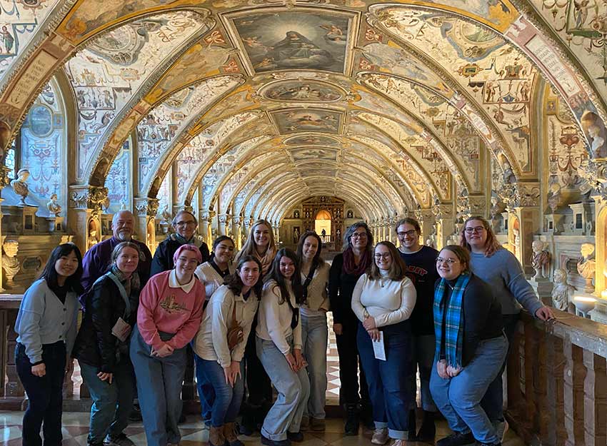 Group of Converse students and faculty in France for study travel