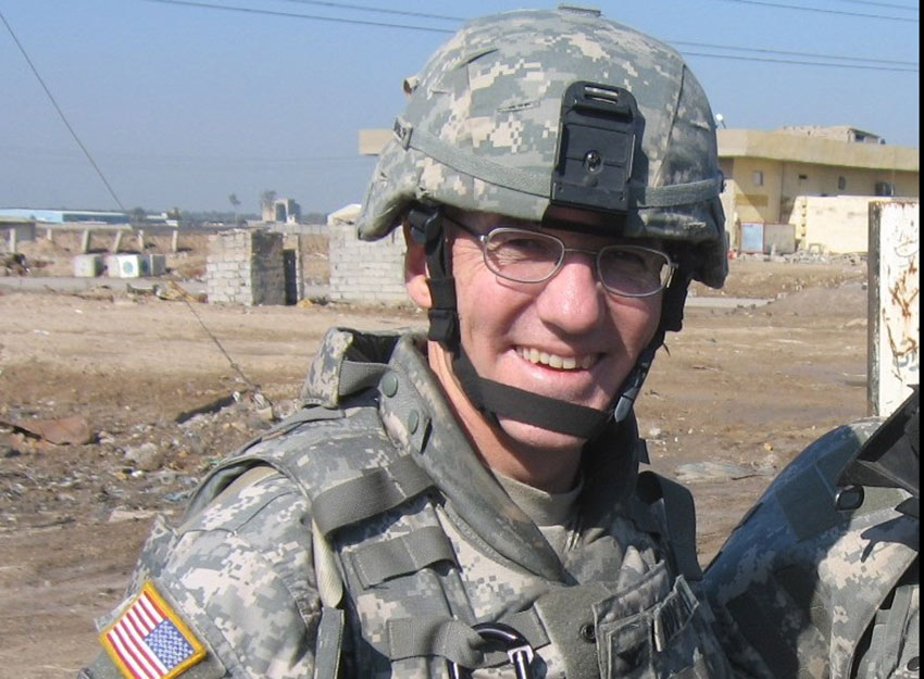 Ray Royalty in his army fatigues in Baghdad, Iraq