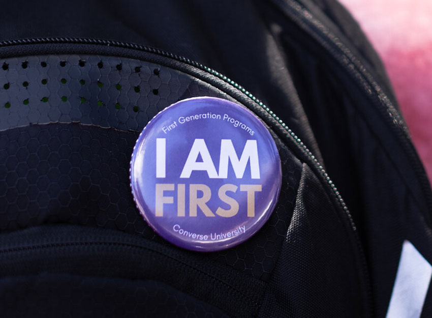 A button exclusively for First Generation Converse University students