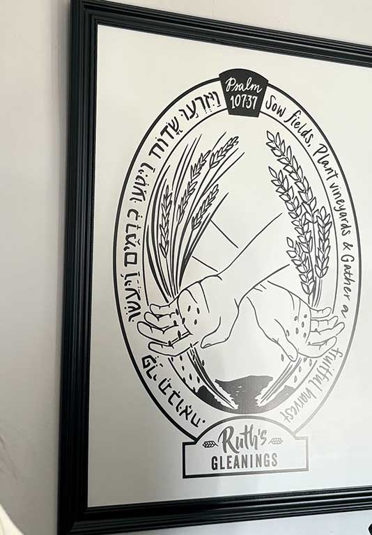 Photo of Ruth's Gleanings logo with hands holding wheat