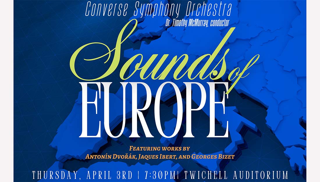 Text saying, Sounds of Europe against a map of Europe