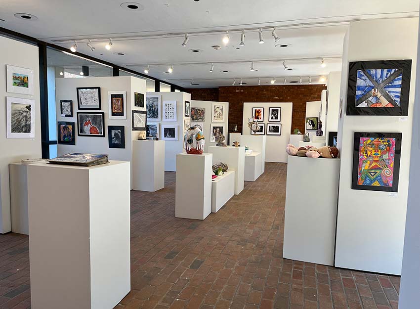 Interior view of Milliken Art Gallery and the Emerging Artists exhibition.