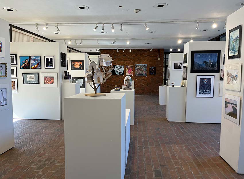 Interior view of Milliken Art Gallery and the Emerging Artists exhibition.