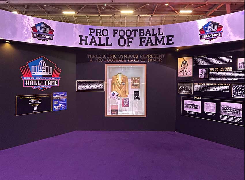 Photo of a display from the Pro Football Hall of Fame.